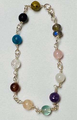 Pulsera con piedras preciosas y plata de ley 925