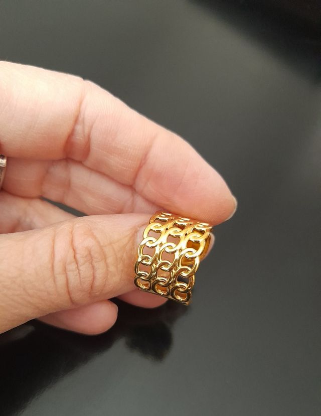 Acero inoxidable anillo maxi ajustable 