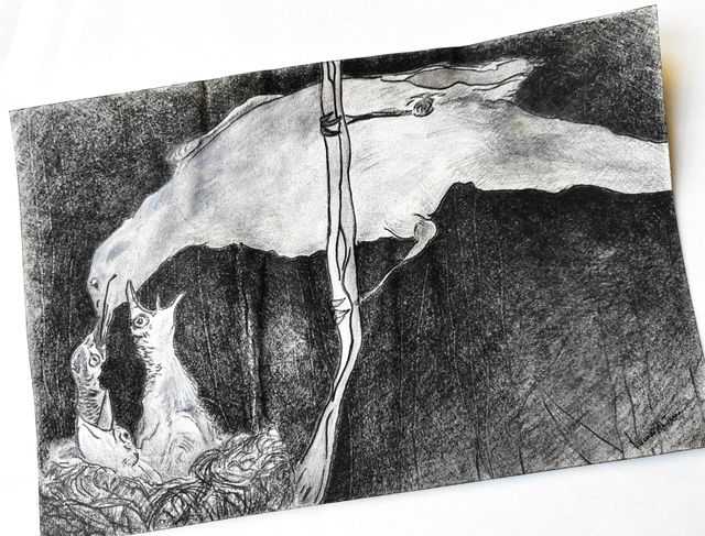 “Cannaiola”,Quadretto,Grafite,CarboncinoAcquerello