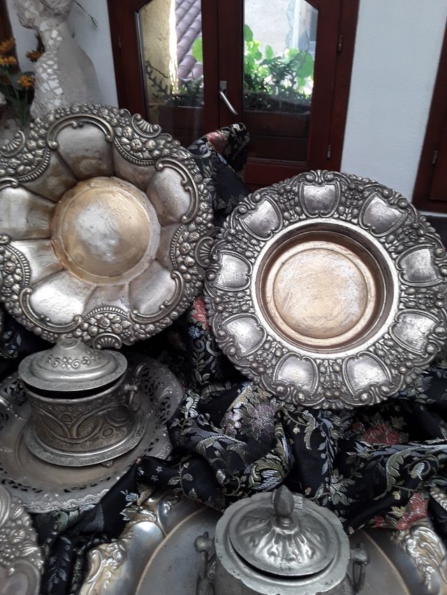 BANDEJAS ARABES DE ALPACA PLATEADA  29 las tres