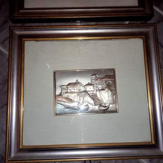 3 Quadri su lastra argento 925