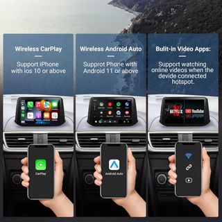 3 en 1 inalámbrico CarPlay y Android autoAdaptador