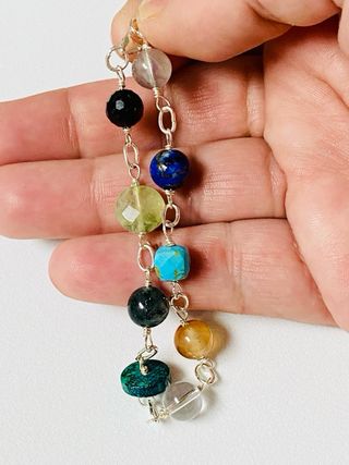 Pulsera de piedras preciosas unica y plata ley 925