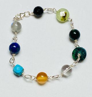 Pulsera de piedras preciosas unica y plata ley 925