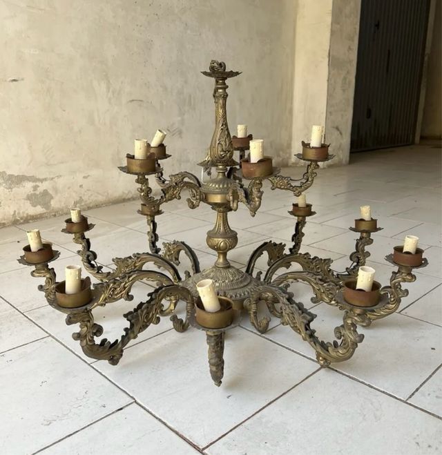 Coppia di lamapadari in ottone