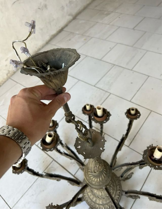 Coppia di lamapadari in ottone