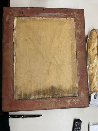 espejo de madera antiguo con marco exquisito.