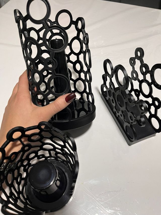 SET PORTA TOVAGLIOLI, BICCHIERI E ROTOLO