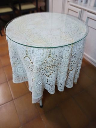 Mesa camilla con cristal 