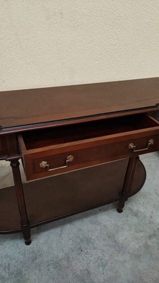 mesa consola recibidor caoba madera vintage