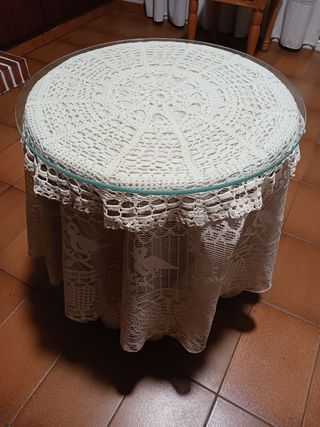 Mesa camilla con cristal 
