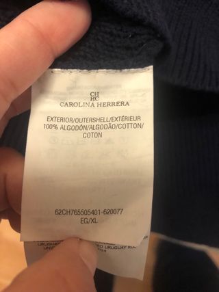 Jersey algodon hombre azul Carolina Herrera