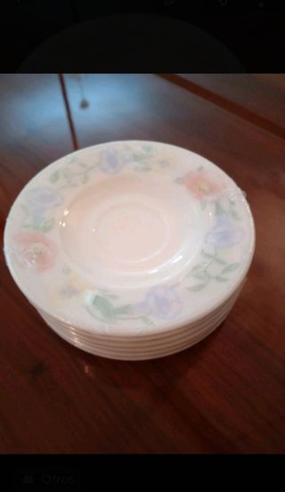 HARMONÍA LOTE 6 PLATOS ANTIGUOS VINTAGE FLORES