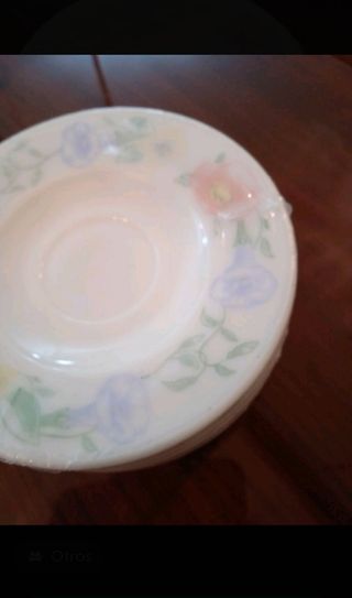 HARMONÍA LOTE 6 PLATOS ANTIGUOS VINTAGE FLORES