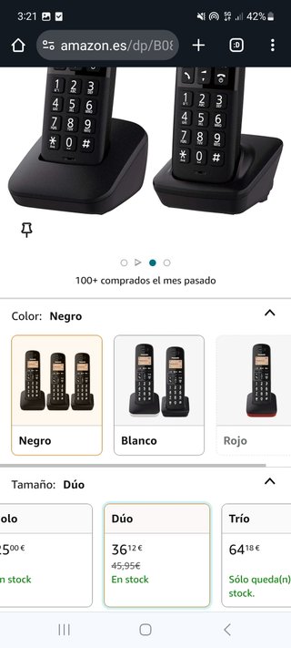 Teléfono Fijo inalámbrico dúo