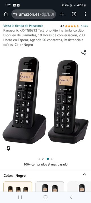 Teléfono Fijo inalámbrico dúo