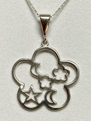 Colgante artesano floral y cadena plata de ley 925