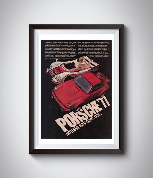 Cuadro poster publicidad antigua porsche