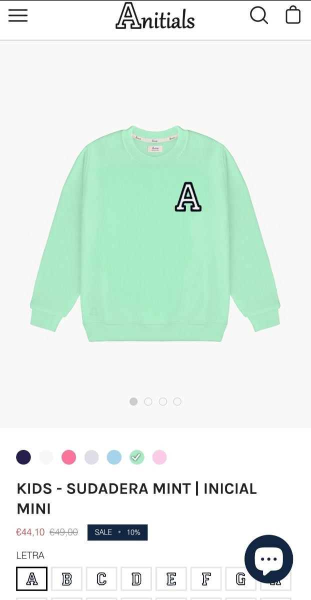 Sudadera con inicial niñ@