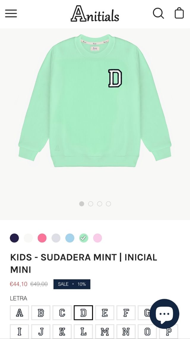 Sudadera con inicial niñ@s