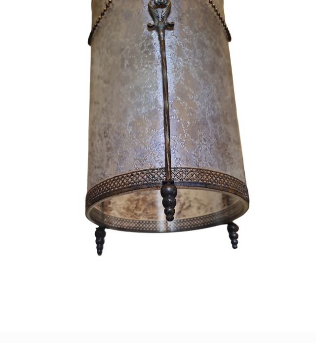 Lampada a sospensione in ottone vintage