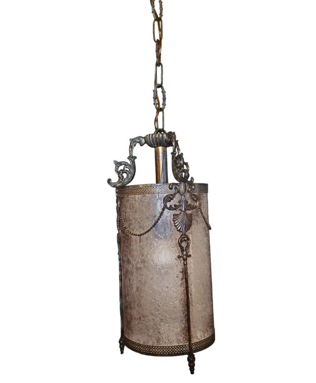 Lampada a sospensione in ottone vintage