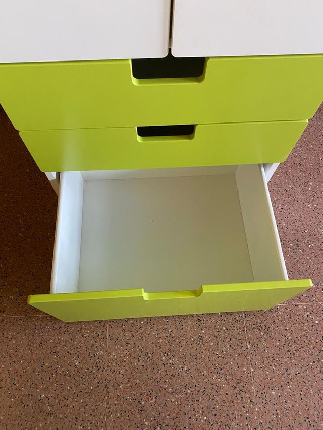 ♥️ Conjunto de Cuna y armario blanco y verde