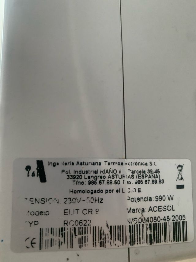 3 emisor termico marca acesol