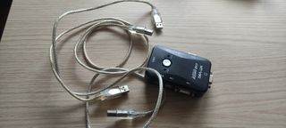 Conmutador KVM 2 Puertos y 3 Cables USB VGA ratón 