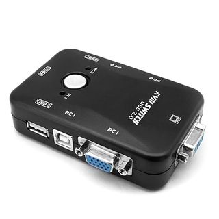 Conmutador KVM 2 Puertos y 3 Cables USB VGA ratón 
