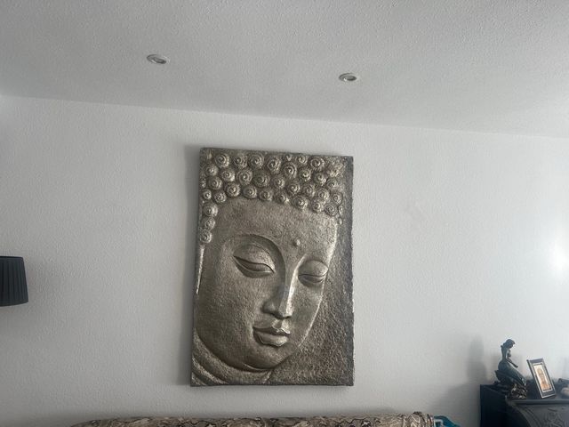 Cuadro Buda en 3 D plata