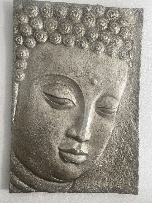 Cuadro Buda en 3 D plata