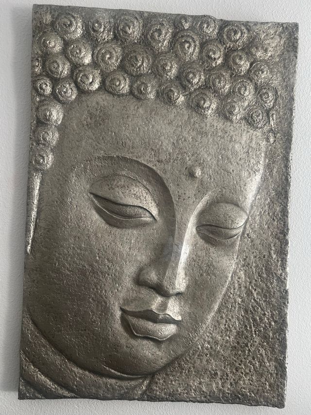 Cuadro Buda en 3 D plata