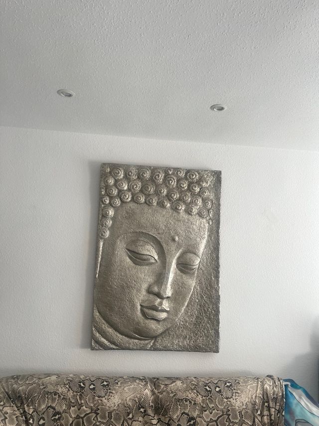 Cuadro Buda en 3 D plata