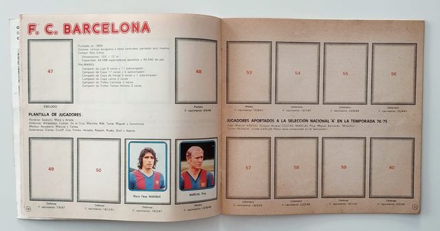 Albúm de cromos FUTBOL 75/76 Campeonato de Liga