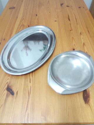 Set vassoi in acciaio inox
