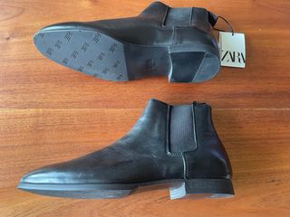 Botines piel Zara negros talla 43