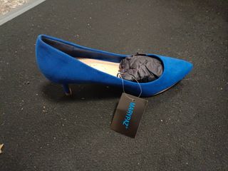 Zapatos tacón azulón, n°38, ante, Maripaz NUEVOS 
