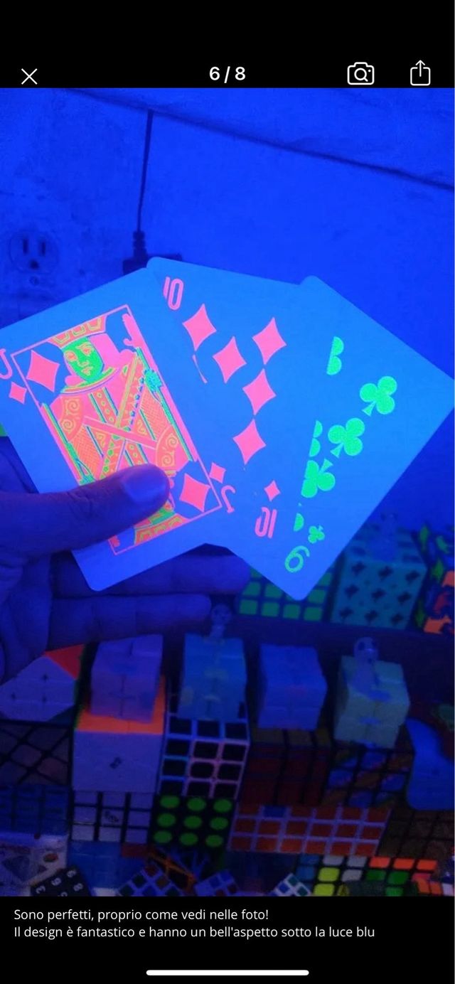 Carte da gioco impermeabili fluorescenti