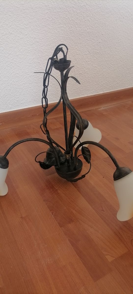 Lámpara de forja de 3 brazos