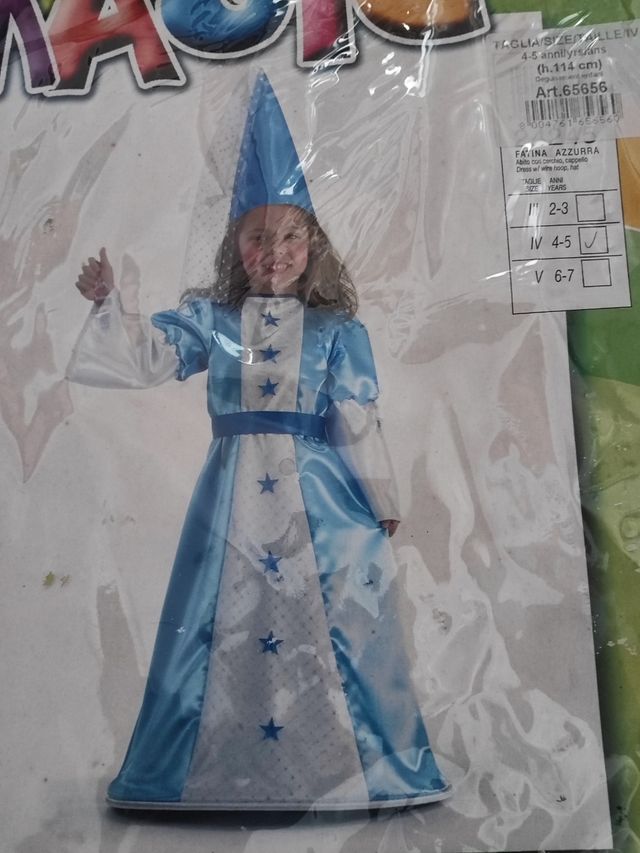 Vestito bimba carnevale fatina azzurra 