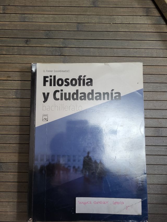 Libro Filosofía y Ciudadanía bachiller