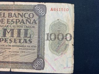 billete 1000 pesetas 1936