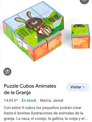 Puzzle en cubos infantil de animales 