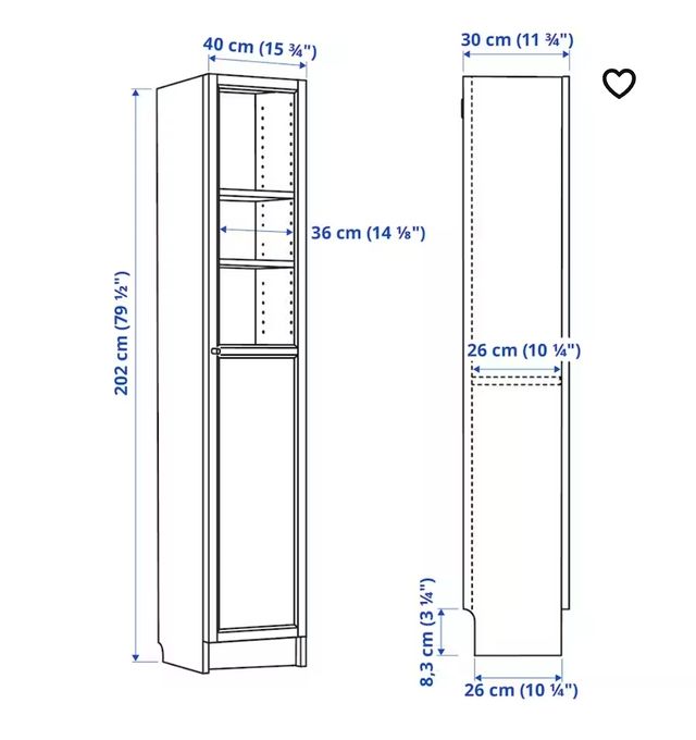 Librería Ikea Billy roble tinte blanco