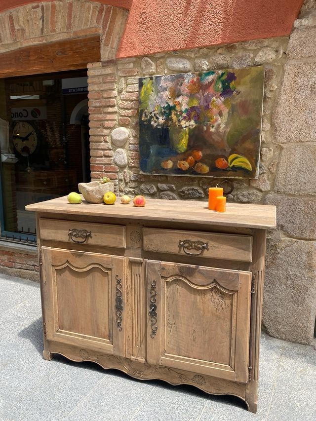 Mostrador antiguo Frances de nogal. restaurado
