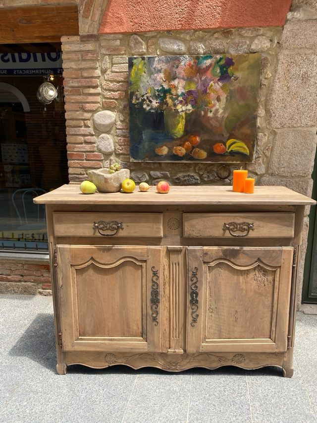 Mostrador antiguo Frances de nogal. restaurado