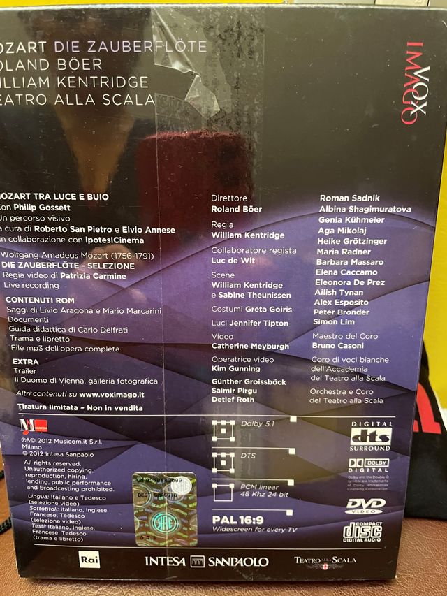DVD - MOZART DIE ZAUBERFLOTE teatro alla scala