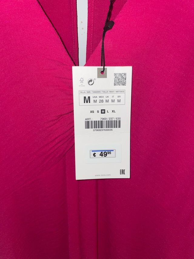 vestido fucsia Zara A ESTRENAR con etiqueta