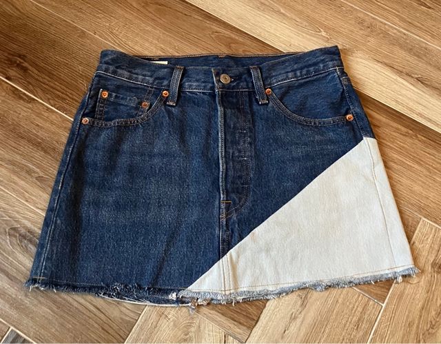 minigonna levi’s bicolor con frange taglia xs